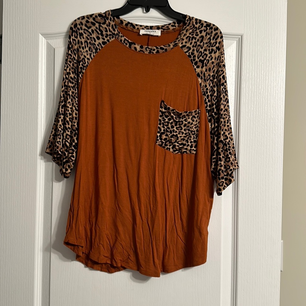 Zenana Leopard Print Pocket Shirt